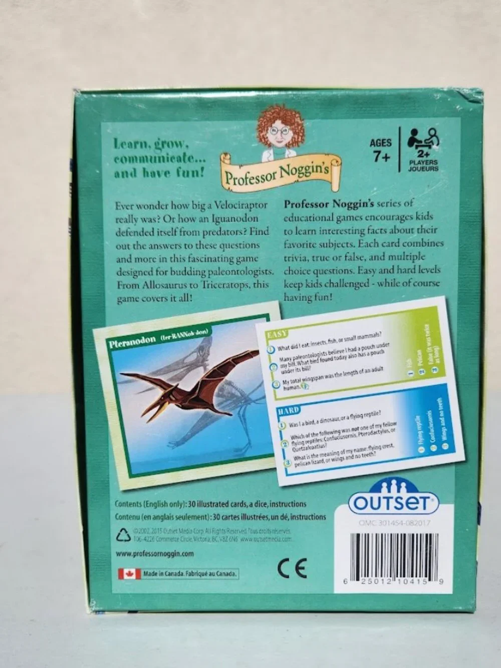Professor Noggin's Dinosaurs Card Game Fun and Educational Family Trivia Game En